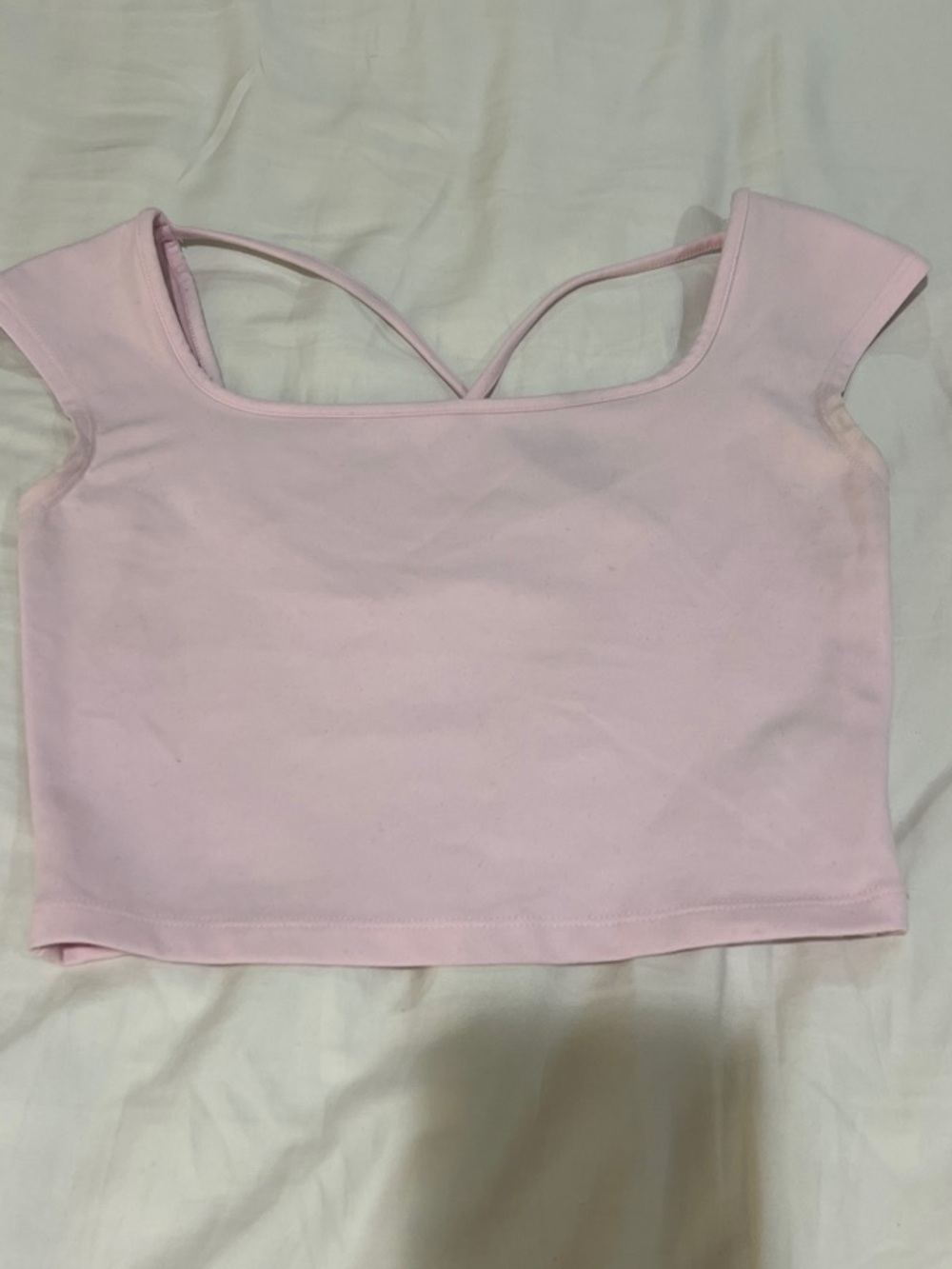 wild fable Soft Pink Cropped Square-Neck Tank